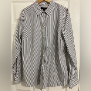 Blue White Stripe Button Shirt